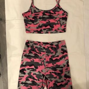 Bra, biker short set